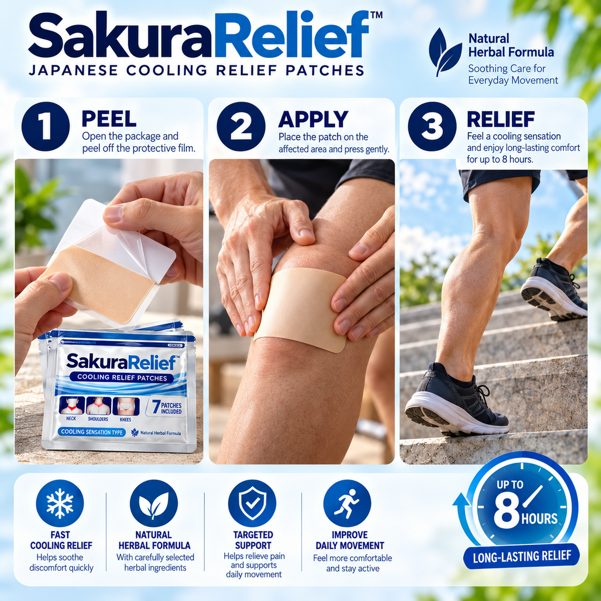 SakuraRelief™ Japanese Pain Relief Patches